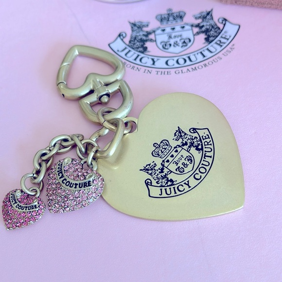 Vintage Juicy Couture keychain handbag charm vintage heart Scotty dog key fob - Picture 2 of 16